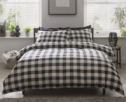 Habitat Gingham Check Black & White Bedding Set - Single