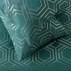Habitat Geo Jacquard Teal Bedding Set - Double -Habitat shop 3036734 R Z002C