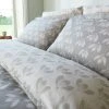 Scion Cotton Snowdrop Flower Grey Bedding Set - Single
