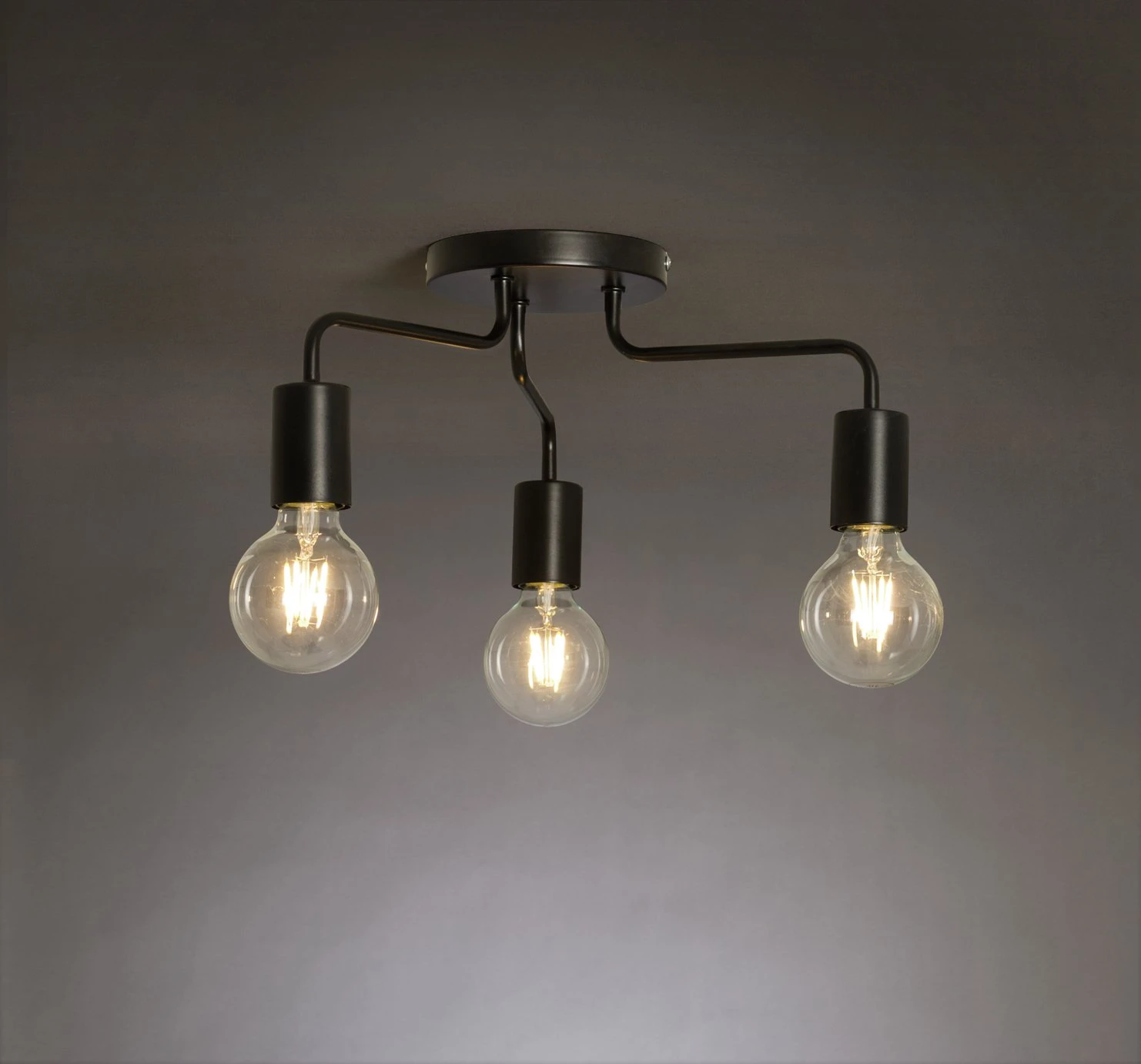 Habitat Rayner Steel 3 Light LED Flush Ceiling Light - Black 5 Habitat Rayner Steel 3 Light LED Flush Ceiling Light - Black - Image 3