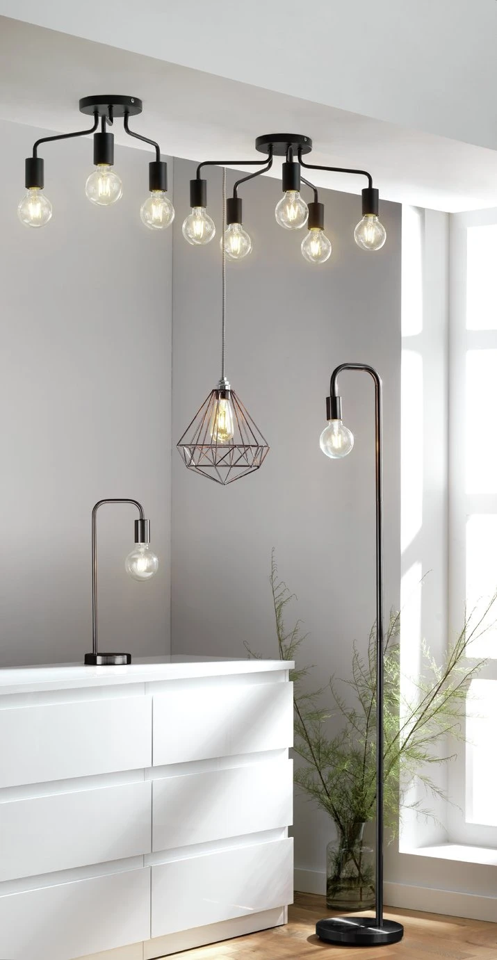 Habitat Rayner Steel 3 Light LED Flush Ceiling Light - Black 11 Habitat Rayner Steel 3 Light LED Flush Ceiling Light - Black - Image 9