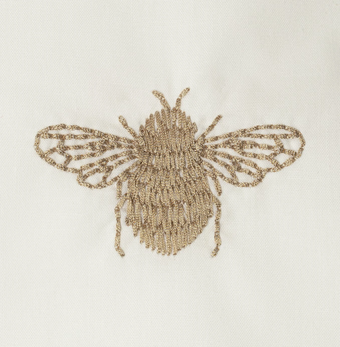 Habitat 180TC Embroidered Bee White Bedding Set - Single 4 Habitat 180TC Embroidered Bee White Bedding Set - Single - Image 2