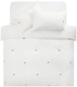 Habitat 180TC Embroidered Bee White Bedding Set - Single 11 Habitat 180TC Embroidered Bee White Bedding Set - Single -Habitat shop 3347540 R Z002A