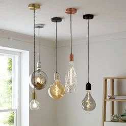 Habitat Pendant Ceiling Light - Matte Black & Herringbone -Habitat shop 3449802 R Z002C