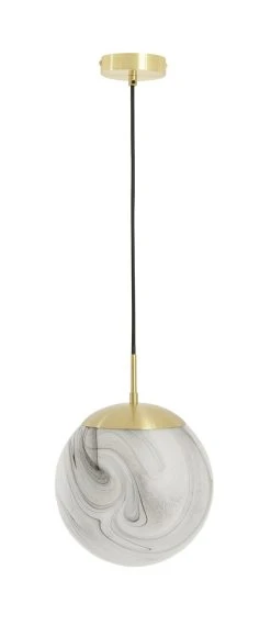 Habitat Tires Alabaster Ceiling Pendant Light -Brushed Brass