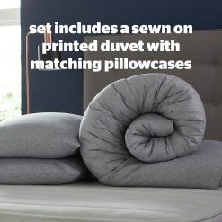 Silentnight Coverless 10.5Tog Grey Duvet & Pillowcase-Single -Habitat shop 4468624 R Z003A