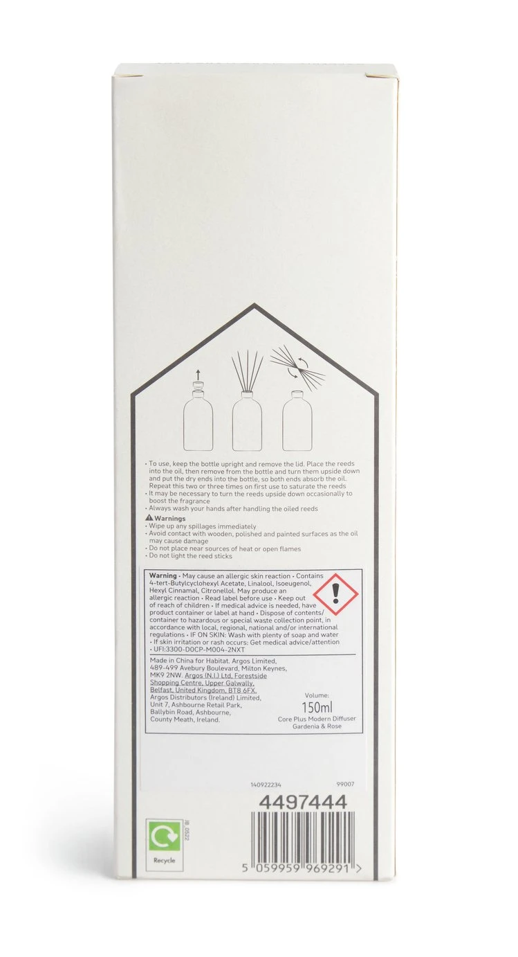 Habitat 150ml Scented Diffuser - Gardenia & Rose 6 Habitat 150ml Scented Diffuser - Gardenia & Rose - Image 4