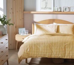 Habitat Herbalist Plain Gingham Yellow Bedding Set - Single
