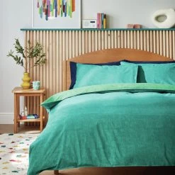 Habitat Emerald Cotton Textured Green Bedding Set - Single