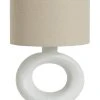 Habitat Nels Large Circle Ceramic Table Lamp - White & Beige
