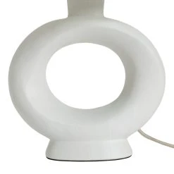 Habitat Nels Large Circle Ceramic Table Lamp - White & Beige -Habitat shop 5022887 R Z004A