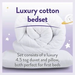 Slumberdown Luxury Cotton 4.5Tog Kids Duvet & Pillow –Single -Habitat shop 5459010 R Z003A