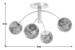 Habitat Hayle Tortoise Shell 4 Light Ceiling Light - Brass -Habitat shop 5792571 R E001