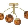 Habitat Hayle Tortoise Shell 4 Light Ceiling Light - Brass