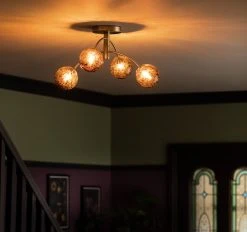 Habitat Hayle Tortoise Shell 4 Light Ceiling Light - Brass -Habitat shop 5792571 R Z001C