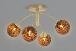 Habitat Hayle Tortoise Shell 4 Light Ceiling Light - Brass -Habitat shop 5792571 R Z005A