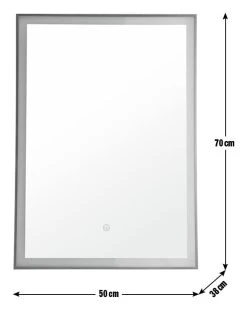 Habitat Rectangle Backlight LED Mirror - Black -Habitat shop 6025601 R E001