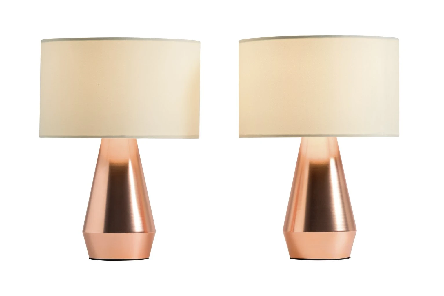 Habitat Maya Pair Of Touch Table Lamps - Copper & Cream 5 Habitat Maya Pair Of Touch Table Lamps - Copper & Cream - Image 3