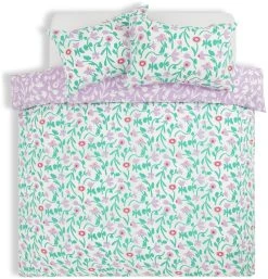 Habitat 180TC Floral Green & Pink Bedding Set - Single -Habitat shop 7161038 R Z002A