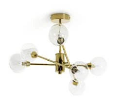 Habitat Glam 6 Light Glass Ceiling Light – Gold