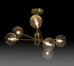 Habitat Glam 6 Light Glass Ceiling Light – Gold -Habitat shop 7835340 R Z002A