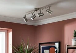 Habitat Brushed Chrome 4 Light Spotlight Bar -Habitat shop 7911525 R Z003C