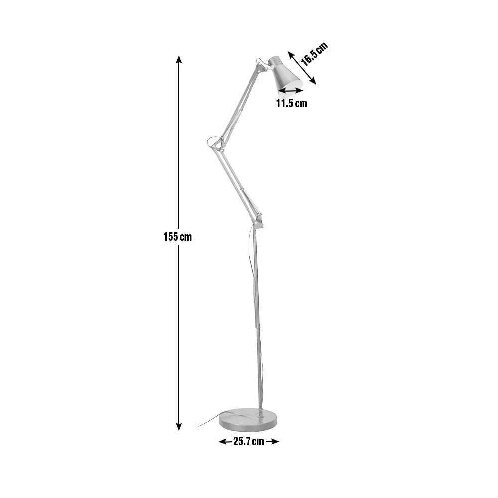 Habitat Swing Arm Floor Lamp - Matt Black 10 Habitat Swing Arm Floor Lamp - Matt Black - Image 8