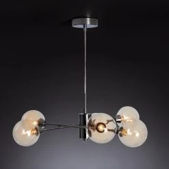 Habitat Glam 6 Light Glass Ceiling Light – Chrome -Habitat shop 7996973 R Z001C