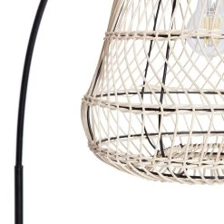 Habitat Rattan Arc Floor Lamp - Cream And Black 16 Habitat Rattan Arc Floor Lamp - Cream And Black -Habitat shop 8024789 R Z002A
