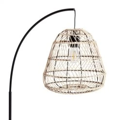 Habitat Rattan Arc Floor Lamp - Cream And Black 19 Habitat Rattan Arc Floor Lamp - Cream And Black -Habitat shop 8024789 R Z005A