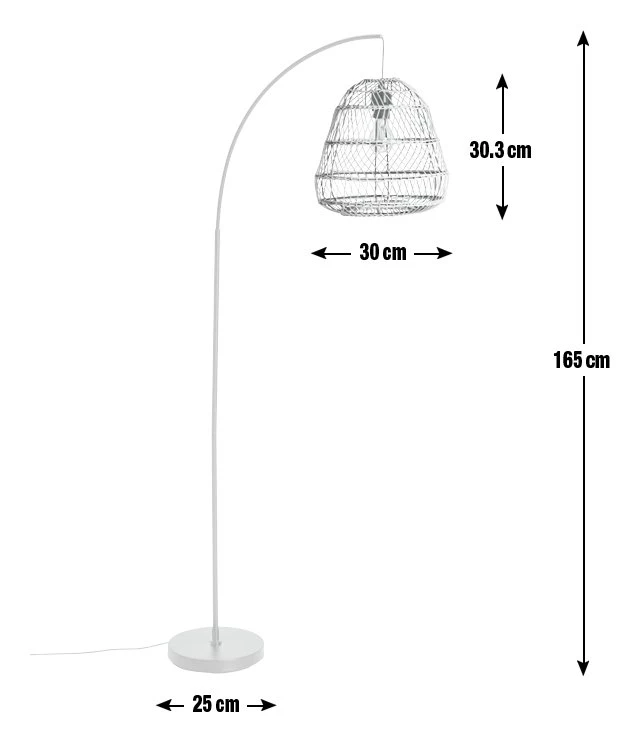 Habitat Rattan Arc Floor Lamp - Cream And Black 11 Habitat Rattan Arc Floor Lamp - Cream And Black - Image 9
