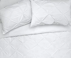 Habitat Hadley Pintuck White Bedding Set - Double -Habitat shop 8108612 R Z005A