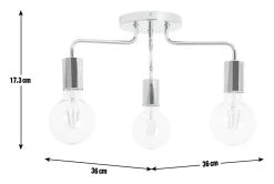 Habitat Rayner Steel 3 Light LED Flush Ceiling Light -Chrome -Habitat shop 8113621 R E001