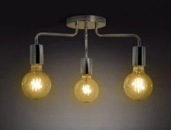 Habitat Rayner Steel 3 Light LED Flush Ceiling Light -Chrome -Habitat shop 8113621 R Z001C