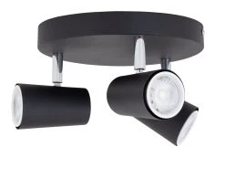 Habitat 3 Light Spotlight Plate - Matt Black