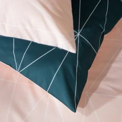 Habitat Geo Teal & Blush Reversible Bedding Set - Single -Habitat shop 8299947 R Z003A