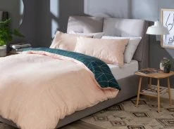 Habitat Geo Teal & Blush Reversible Bedding Set - Single -Habitat shop 8299947 R Z006A
