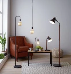 Habitat Rayner Industrial Floor Lamp - Black -Habitat shop 8438399 R Z013C