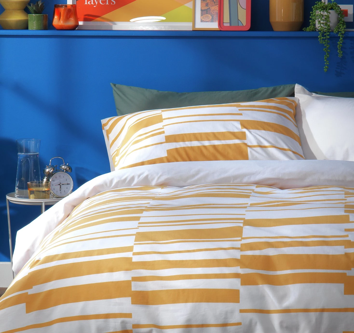 Habitat Stripe Mustard & White Bedding Set - Single 3 Habitat Stripe Mustard & White Bedding Set - Single