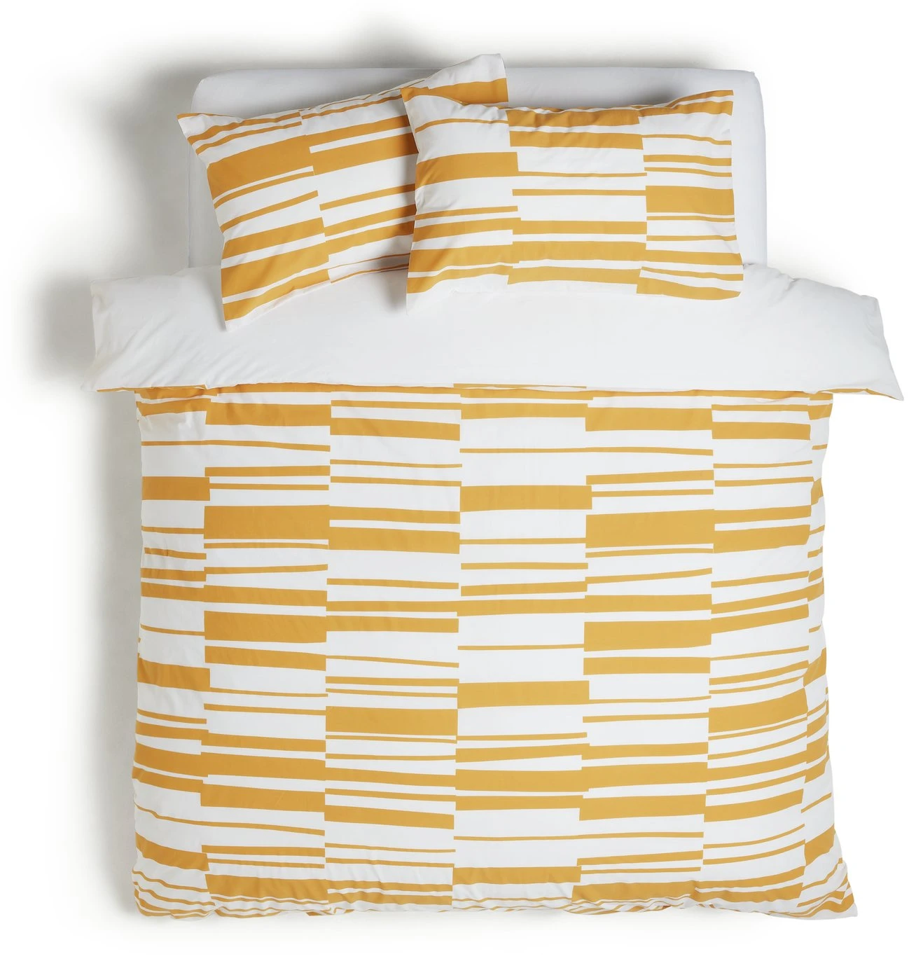 Habitat Stripe Mustard & White Bedding Set - Single 5 Habitat Stripe Mustard & White Bedding Set - Single - Image 3