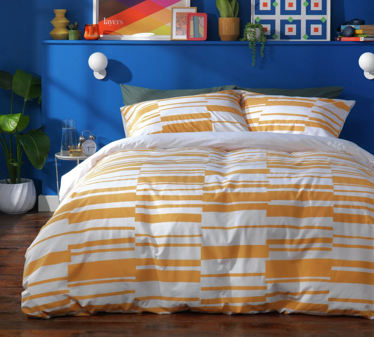 Habitat Stripe Mustard & White Bedding Set - Single 7 Habitat Stripe Mustard & White Bedding Set - Single - Image 5