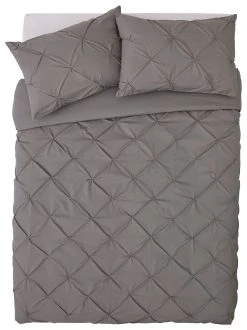 Habitat Hadley Pintuck Grey Bedding Set - Double -Habitat shop 8477611 R Z002A