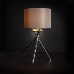 Habitat Tripod Table Lamp - Grey And Chrome -Habitat shop 8569282 R Z001C