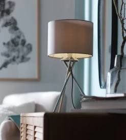 Habitat Tripod Table Lamp - Grey And Chrome -Habitat shop 8569282 R Z002C