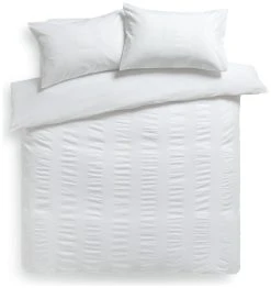 Habitat Cotton 300TC Waffle Striped White Bedding Set-Double 10 Habitat Cotton 300TC Waffle Striped White Bedding Set-Double -Habitat shop 8612483 R Z002A