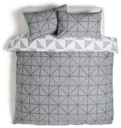 Habitat Stockholm Diamond Dash Grey Bedding Set - Single -Habitat shop 8671022 R Z002A