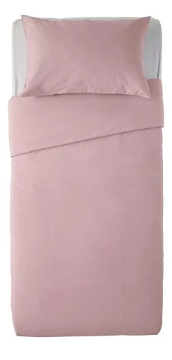 Habitat Cotton Rich Plain Blush Pink Bedding Set - Single