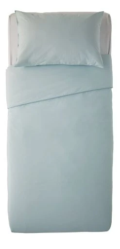 Habitat Cotton Rich Plain Duck Egg Bedding Set - Single