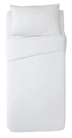 Habitat Cotton Rich Plain White Bedding Set - Single
