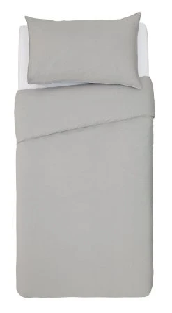 Habitat Cotton Rich Plain Grey Bedding Set - Single